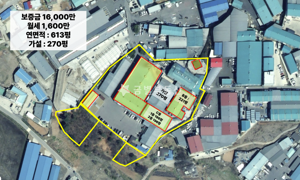 경기 김포시 대곶면 대명리 B,C동 김포 대형공장창고 임대 가설포함613 월세 매물번호 11739 사진 2